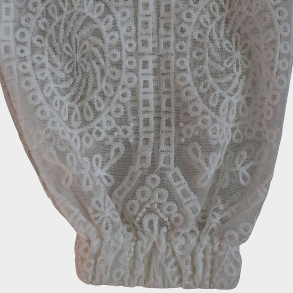 INA Women's White Lace Short Flare Top Size S - Picture 4 of 6